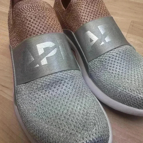 APL TechLoom Bliss Rose Gold / Metallic Silver / White EUC Size 8 ♥ - Picture 6 of 7